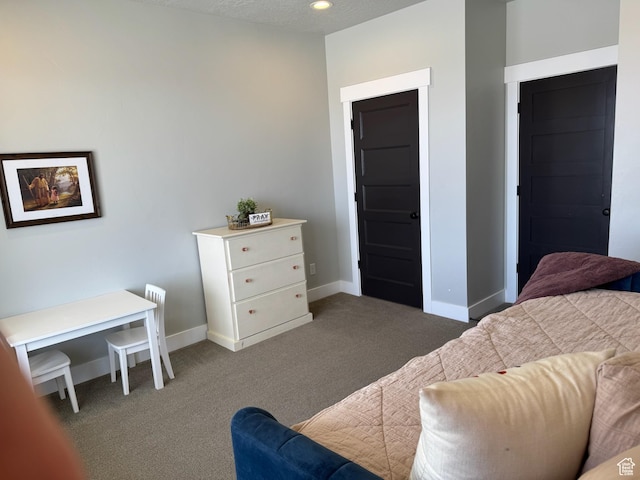 142 S 3500 W, Maeser, UT 84078 - bedroom featuring baseboards, a textured ceiling, and carpet