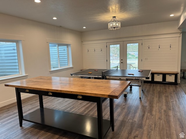 142 S 3500 W, Maeser, UT 84078 - dining space with baseboards, wood finished floors, french doors, and recessed lighting