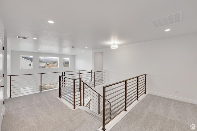 6161 W Teton Ranch Dr Unit 342, Herriman, UT 84096 - corridor with an upstairs landing, carpet flooring, recessed lighting, and baseboards