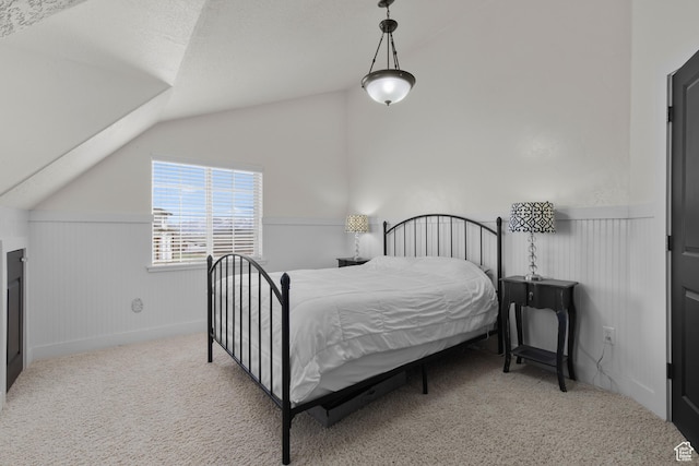 2599 S Foxridge Rd, Garden City, UT 84028 - carpeted bedroom with lofted ceiling and wainscoting
