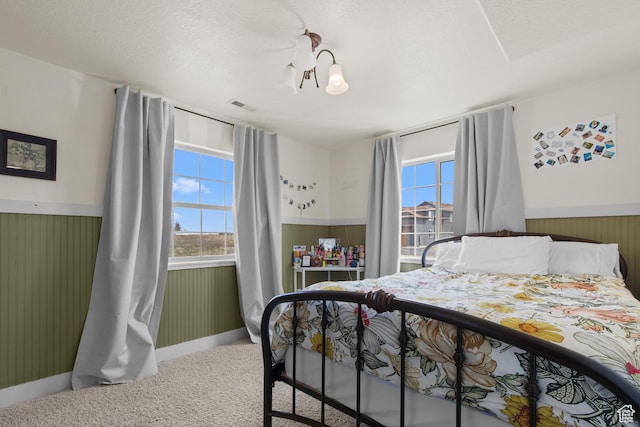 2599 S Foxridge Rd, Garden City, UT 84028 - carpeted bedroom with a wainscoted wall, multiple windows, and visible vents