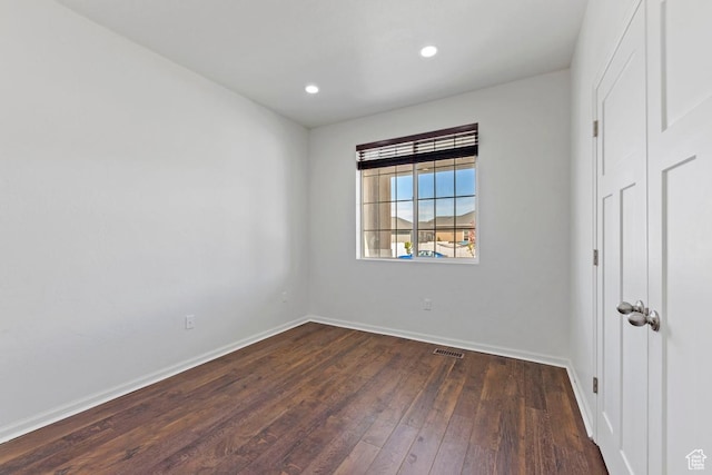 49 W Paper Bark St, Vineyard, UT 84059 - spare room with recessed lighting, baseboards, dark wood-style floors, and visible vents