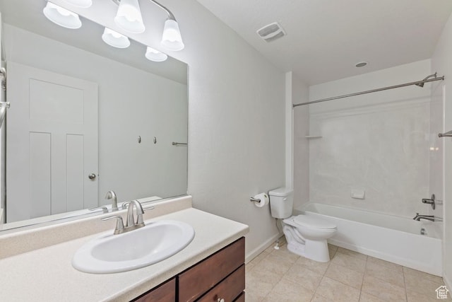 49 W Paper Bark St, Vineyard, UT 84059 - full bath with tile patterned flooring, shower / washtub combination, vanity, baseboards, and toilet