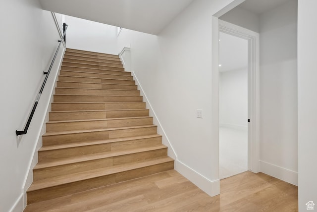 13042 N Prospector Way, Alpine, UT 84004 - stairway featuring wood finished floors and baseboards