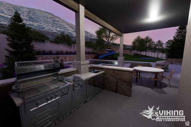 13042 N Prospector Way, Alpine, UT 84004 - view of patio / terrace featuring exterior kitchen and a sink