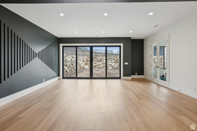 13042 N Prospector Way, Alpine, UT 84004 - empty room featuring light wood-type flooring, recessed lighting, and baseboards