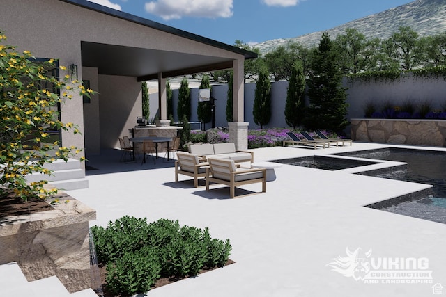 13042 N Prospector Way, Alpine, UT 84004 - view of patio / terrace with a mountain view and outdoor dining area