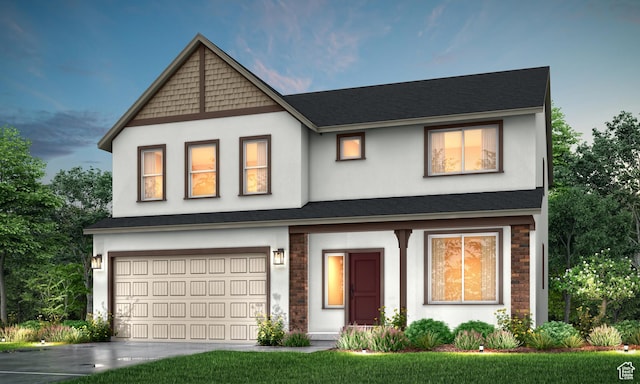 695 N Plainsman Dr Unit 110, Spanish Fork, UT 84660 - modern farmhouse style home featuring roof with shingles, driveway, and an attached garage