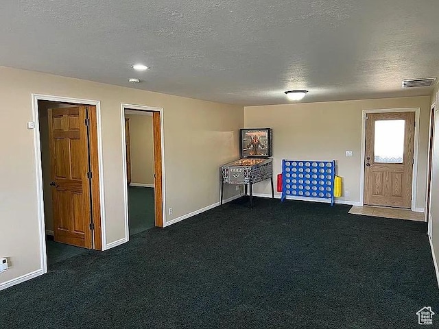 1345 W 1625 S, Price, UT 84501 - interior space with baseboards, visible vents, a textured ceiling, and dark carpet