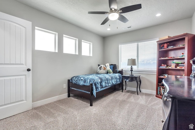 13907 S Birch Leaf W, Herriman, UT 84096 - bedroom with carpet floors, a textured ceiling, baseboards, and visible vents