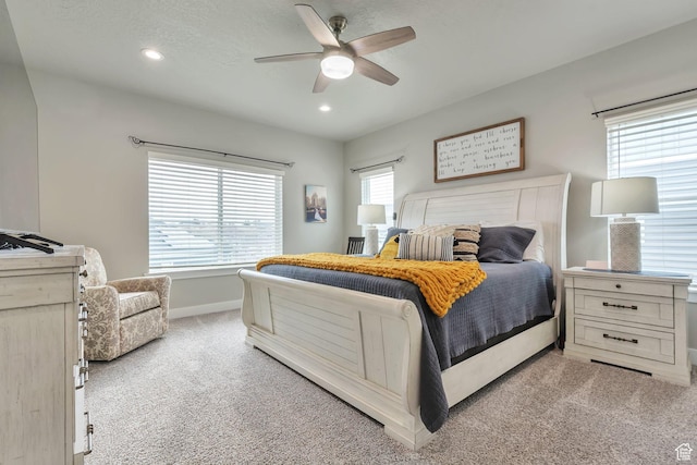 13907 S Birch Leaf W, Herriman, UT 84096 - carpeted bedroom featuring baseboards, ceiling fan, and recessed lighting