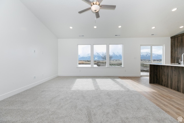3291 S 1000 W, Nibley, UT 84321 - unfurnished living room with recessed lighting, baseboards, visible vents, and ceiling fan