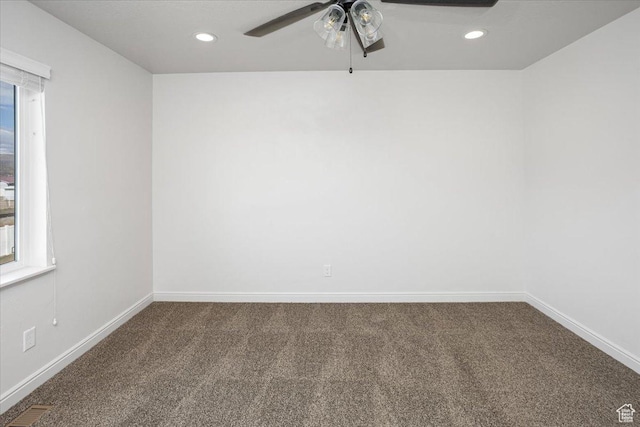 250 W 1200 S Unit 118, Tremonton, UT 84337 - empty room with baseboards, carpet flooring, recessed lighting, and a ceiling fan