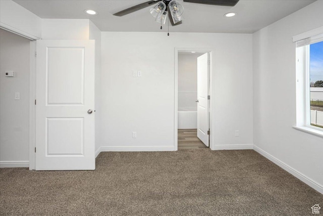 250 W 1200 S Unit 118, Tremonton, UT 84337 - unfurnished bedroom with baseboards, ensuite bath, recessed lighting, and carpet flooring