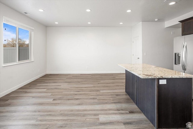 250 W 1200 S Unit 118, Tremonton, UT 84337 - kitchen featuring a center island, baseboards, light wood finished floors, and recessed lighting