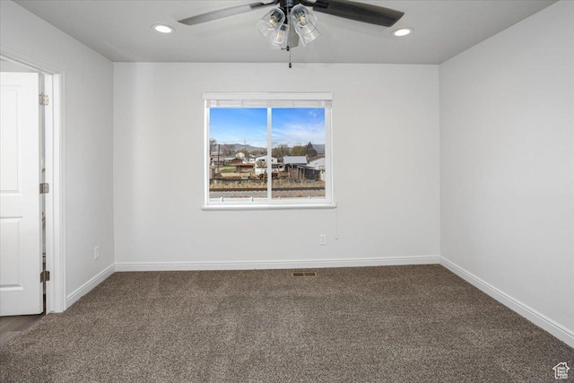 250 W 1200 S Unit 118, Tremonton, UT 84337 - carpeted spare room featuring baseboards, recessed lighting, and a ceiling fan
