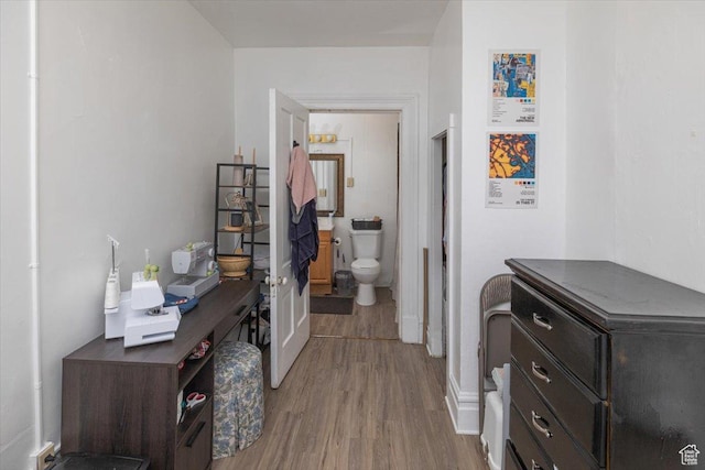 263 W Center St, Logan, UT 84321 - hallway featuring wood finished floors