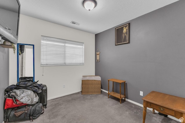 miscellaneous room with visible vents, baseboards, and carpet floors