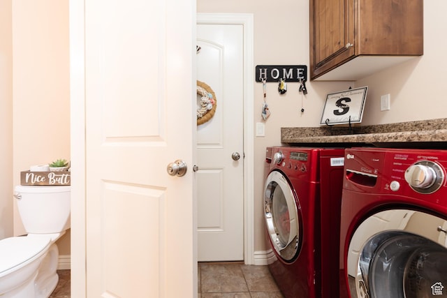 787 S 2nd W, Preston, ID 83263 - washroom featuring light tile patterned flooring and washing machine and clothes dryer