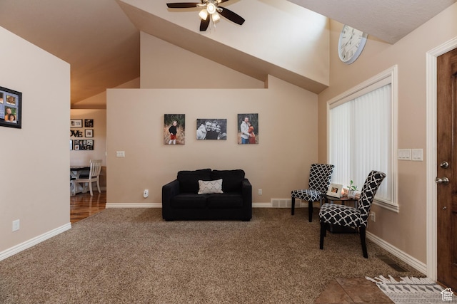 787 S 2nd W, Preston, ID 83263 - sitting room with baseboards, ceiling fan, visible vents, and carpet floors