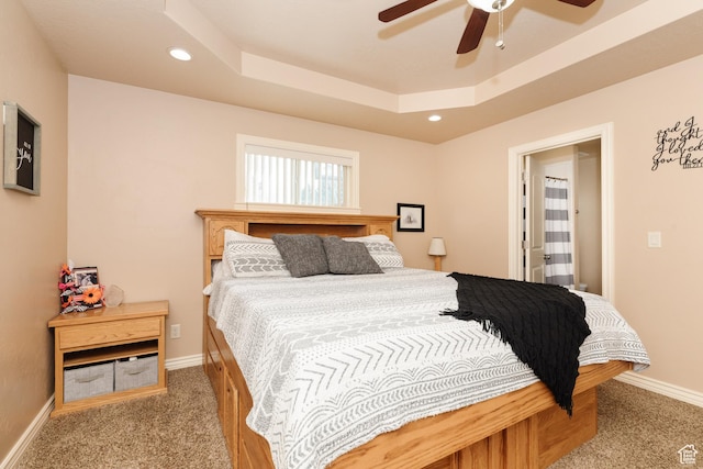 787 S 2nd W, Preston, ID 83263 - bedroom featuring light colored carpet, recessed lighting, baseboards, and a raised ceiling