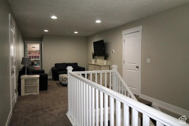 987 W 880 N, American Fork, UT 84003 - corridor with carpet flooring, an upstairs landing, baseboards, and recessed lighting