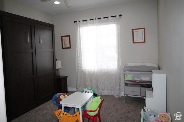 987 W 880 N, American Fork, UT 84003 - recreation room featuring carpet flooring and a ceiling fan