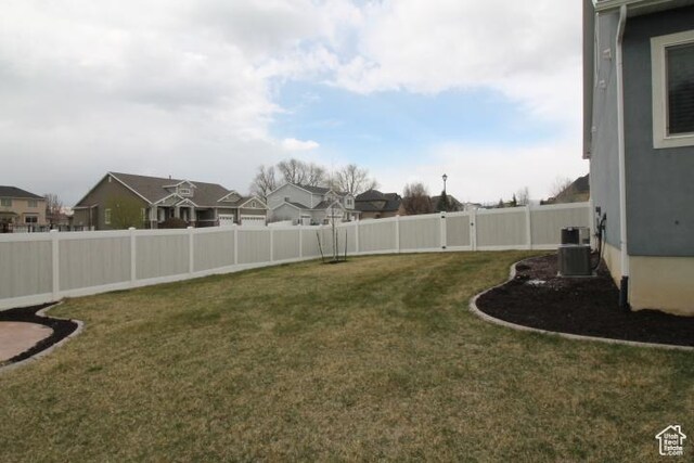 987 W 880 N, American Fork, UT 84003 - view of yard with cooling unit, a fenced backyard, and a residential view