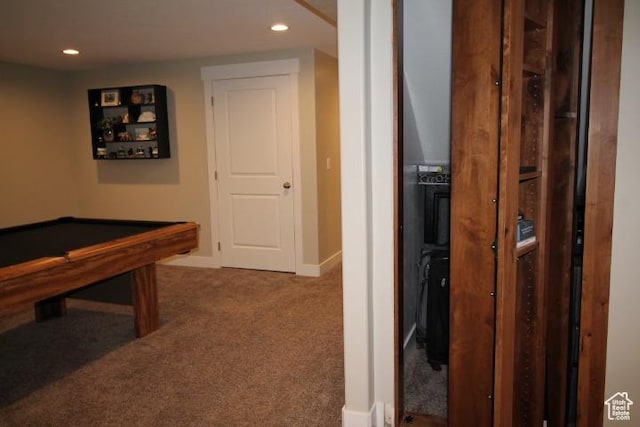 987 W 880 N, American Fork, UT 84003 - recreation room featuring baseboards, recessed lighting, pool table, and carpet