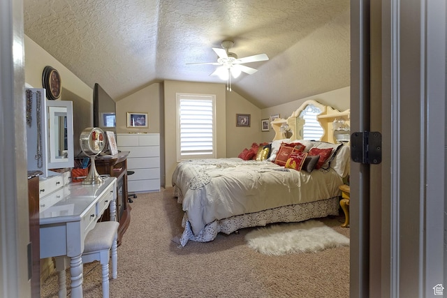 931 E Bramble Way, Washington, UT 84780 - carpeted bedroom featuring lofted ceiling, a ceiling fan, and a textured ceiling