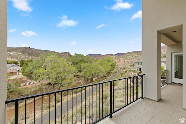 balcony with a mountain view