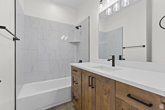 full bath with vanity and washtub / shower combination