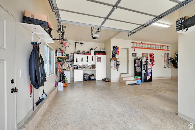 3182 N 1350 W, Pleasant View, UT 84414 - garage with a garage door opener and black fridge