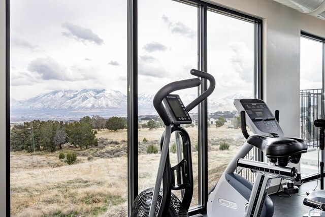 14902 S Fawley Ln, Herriman, UT 84096 - exercise area featuring a mountain view