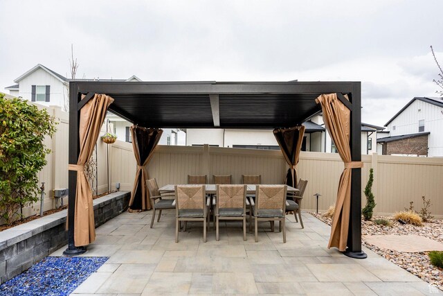 14902 S Fawley Ln, Herriman, UT 84096 - view of patio with a pergola, outdoor dining area, and a fenced backyard