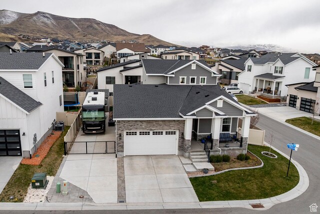 14902 S Fawley Ln, Herriman, UT 84096 - aerial view featuring a mountain view and a residential view