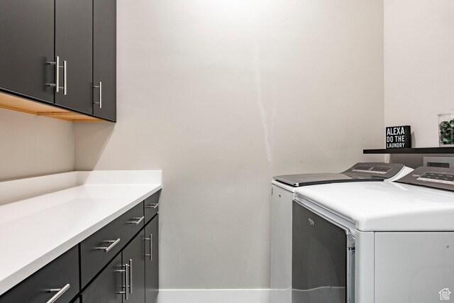 14902 S Fawley Ln, Herriman, UT 84096 - laundry area featuring separate washer and dryer and cabinet space
