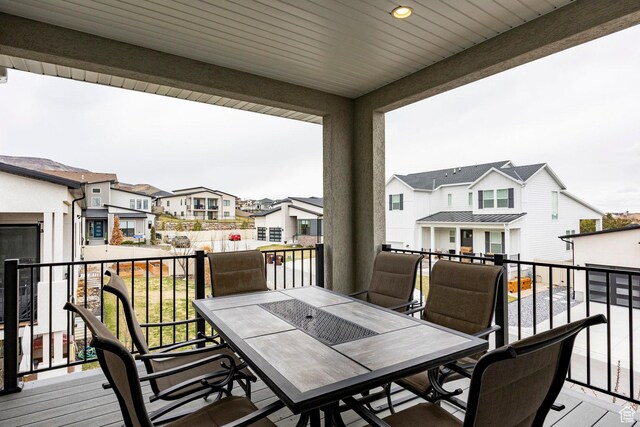 14902 S Fawley Ln, Herriman, UT 84096 - deck featuring a residential view and outdoor dining space
