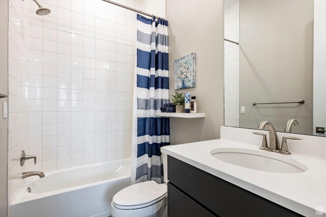 14902 S Fawley Ln, Herriman, UT 84096 - full bath with vanity, shower / tub combo with curtain, and toilet