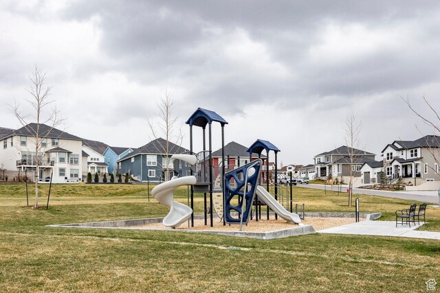 14902 S Fawley Ln, Herriman, UT 84096 - community jungle gym featuring a residential view and a lawn