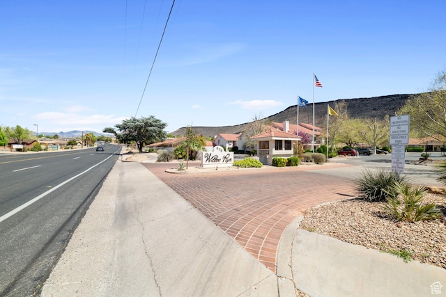 view of street with a mountain view