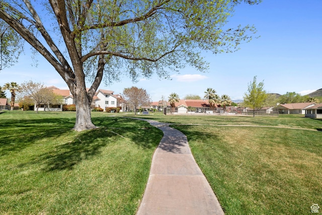 view of yard featuring a residential view