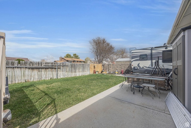 view of patio featuring a fenced backyard