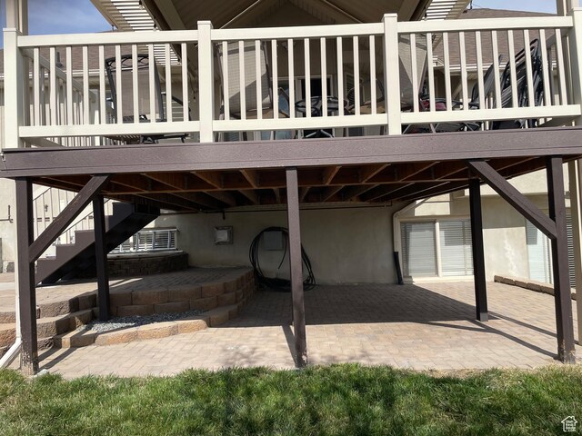 view of patio with stairs