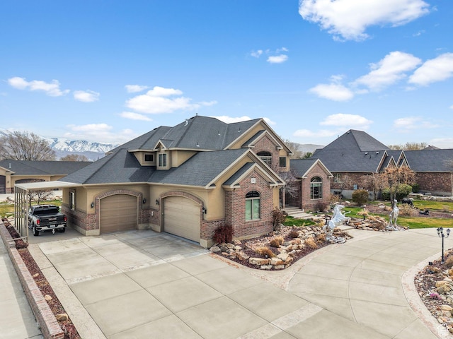 13053 S 1300 W, Riverton, UT 84065 - french provincial home featuring brick siding, an attached garage, driveway, and a shingled roof
