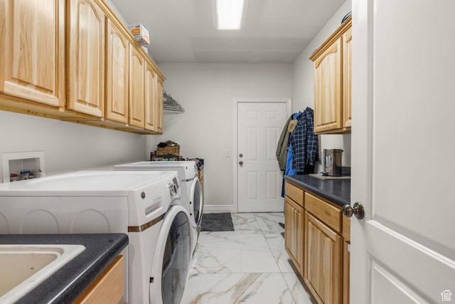 13053 S 1300 W, Riverton, UT 84065 - laundry room with light marble finish floors, independent washer and dryer, and cabinet space