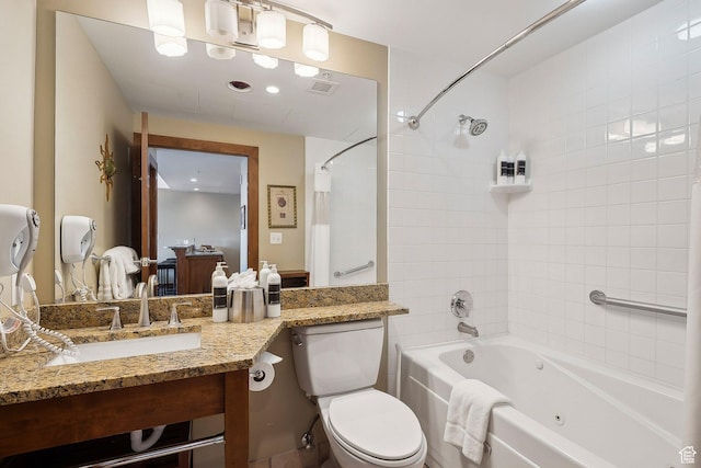 3720 N Sundial Ct Unit B417, Park City, UT 84098 - full bath featuring visible vents, toilet, vanity, and washtub / shower combination