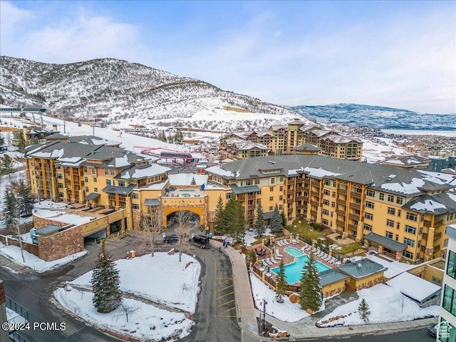 3720 N Sundial Ct Unit B417, Park City, UT 84098 - snowy aerial view with a mountain view