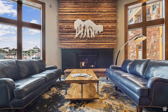 3720 N Sundial Ct Unit B417, Park City, UT 84098 - living area featuring a lit fireplace and a healthy amount of sunlight