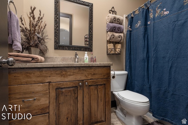 5055 Waterfall Dr, Pleasant View, UT 84414 - full bath with toilet, vanity, and a shower with curtain